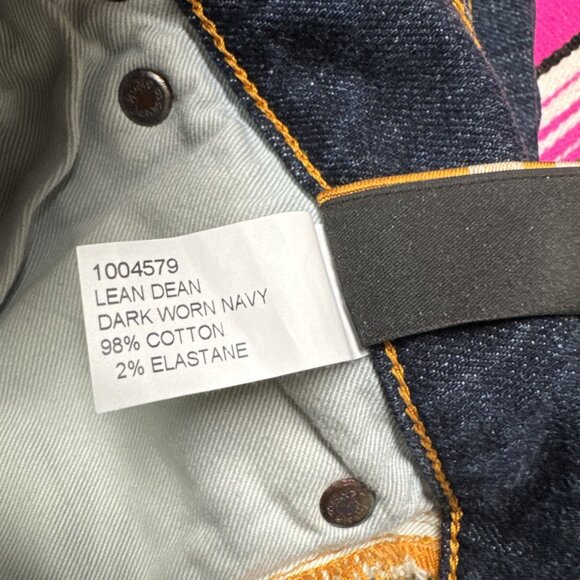 Nudie Jeans Co. Men 32x32 Lean Dean Slim Dark Worn Navy Blue Made in Italy READ - Picture 10 of 11